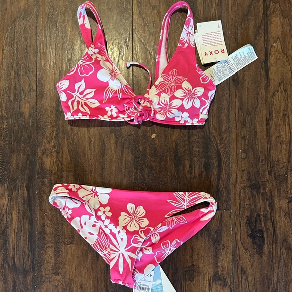 Roxy Pink Floral Bikini Set - Picture 3 of 7